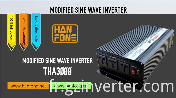 Invertisseur de puissance intelligente 3000W 12 V DC à AC Solar Invertor pour la maison